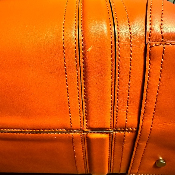 Ann Taylor Orange Leather Square Tote - Picture 13 of 13